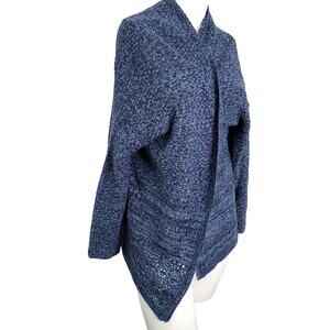 New Directions size S Cardigan women cable knit open front slit